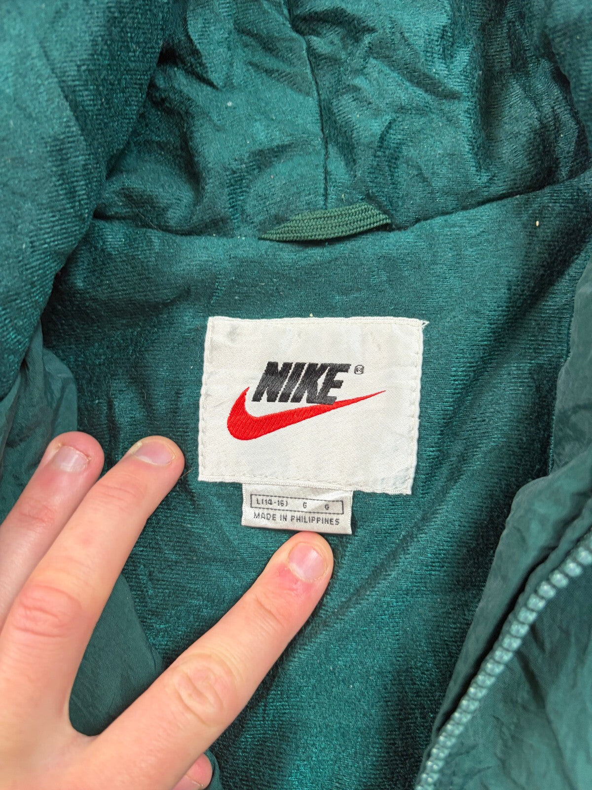 Vintage 90s Nike padded hooded jacket (S)