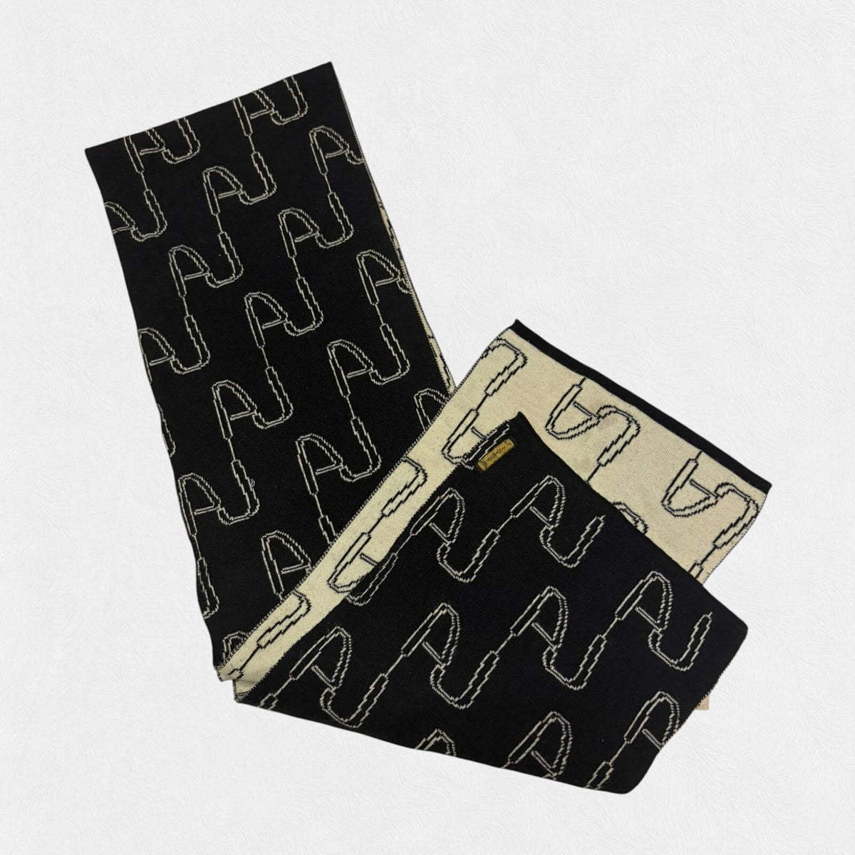 Vintage Y2K Armani Jeans wool monogram scarf