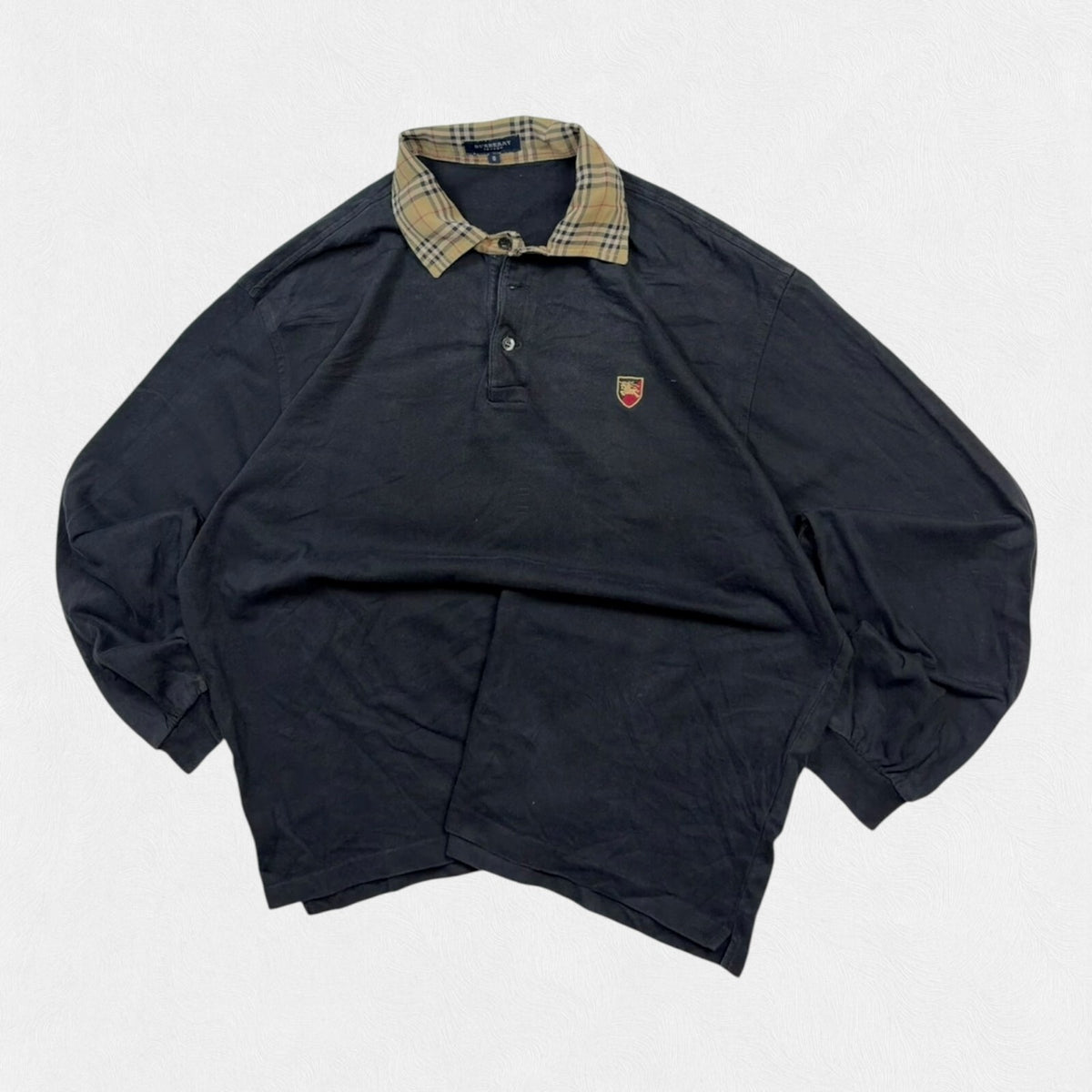 Vintage Burberry nova check rugby polo shirt (XL)