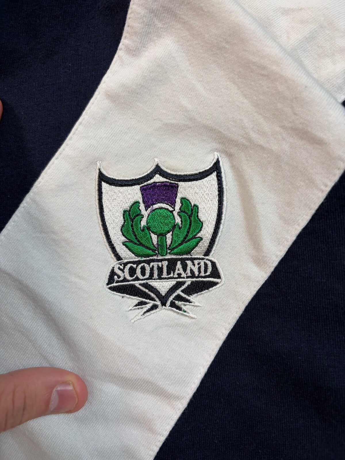 Vintage 90s Scotland cotton oxford supporters rugby shirt (L)