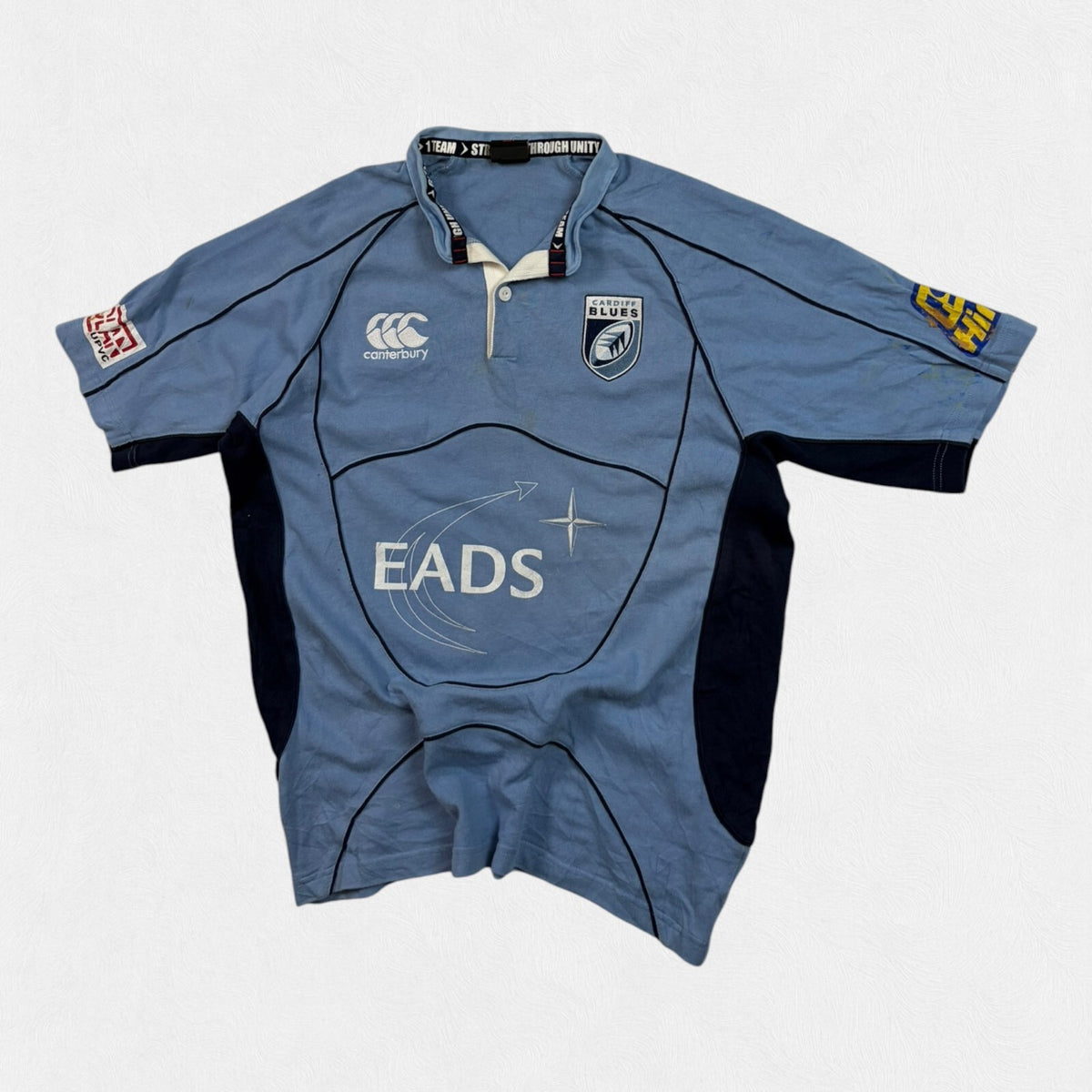 Vintage Cardiff Blues 2008/09 Canterbury home rugby shirt (L)