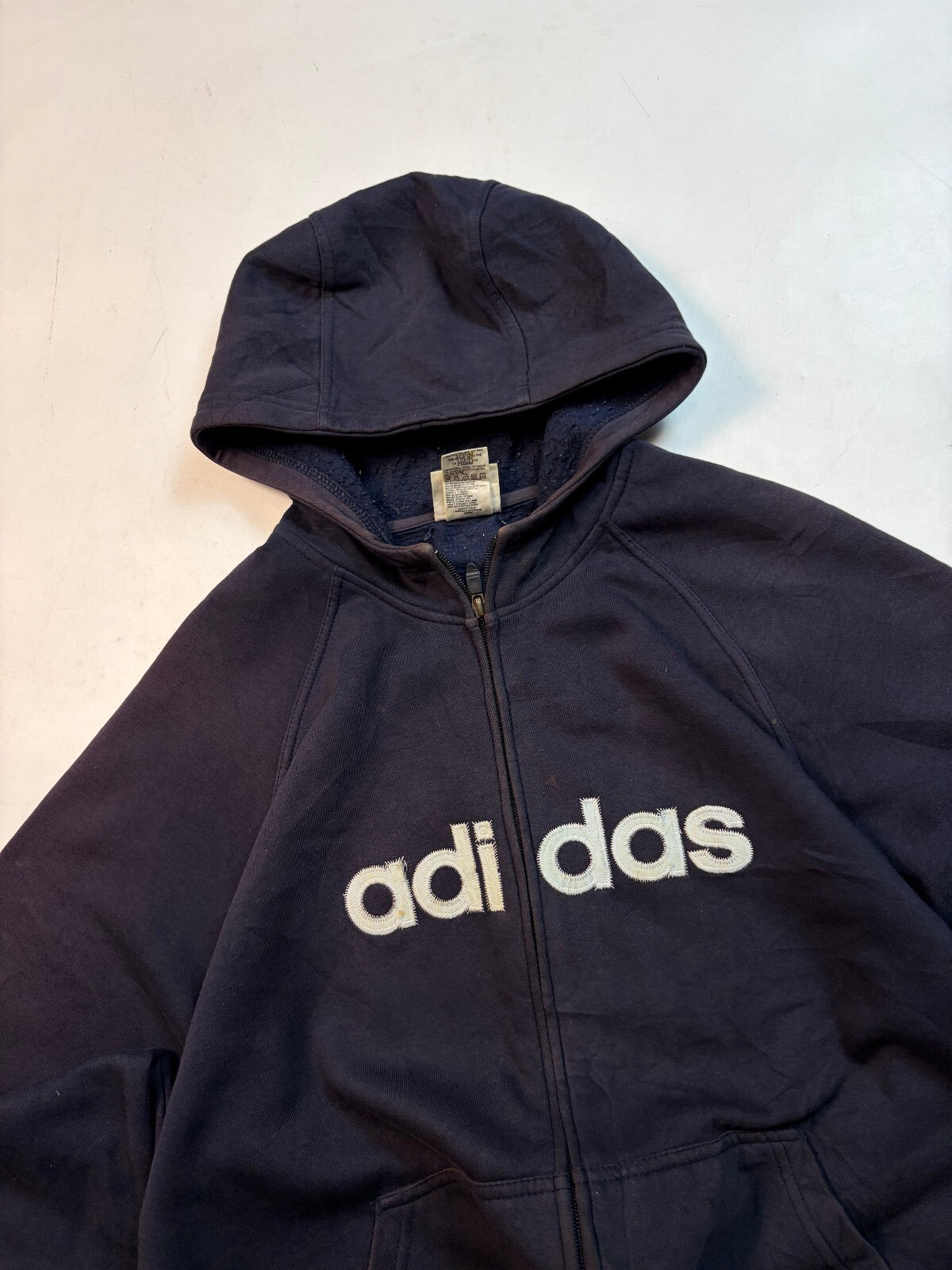 Vintage 90s Adidas spell out full zip hoodie (L)
