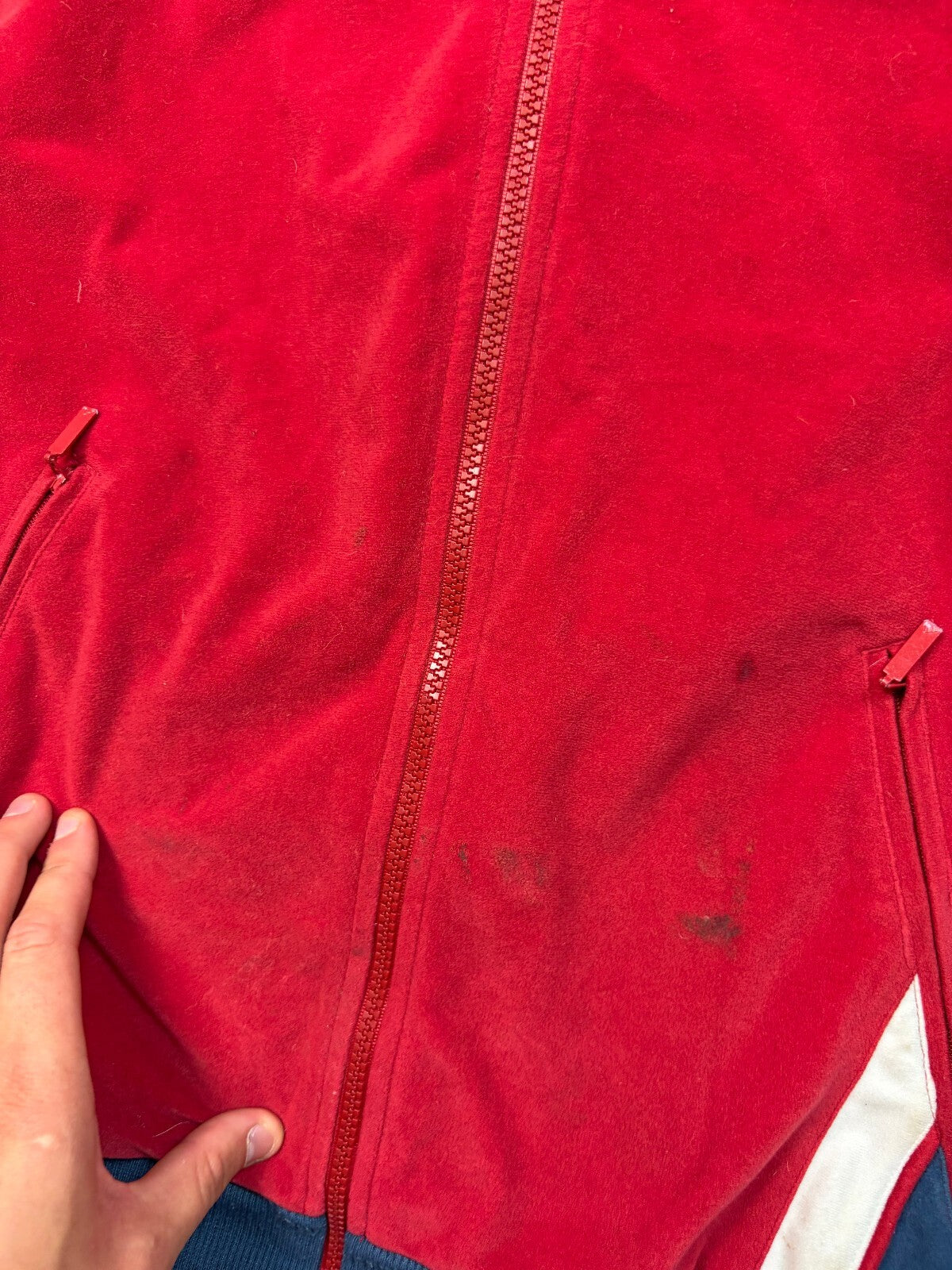 Vintage 90s Adidas colour block velour full tracksuit (M)