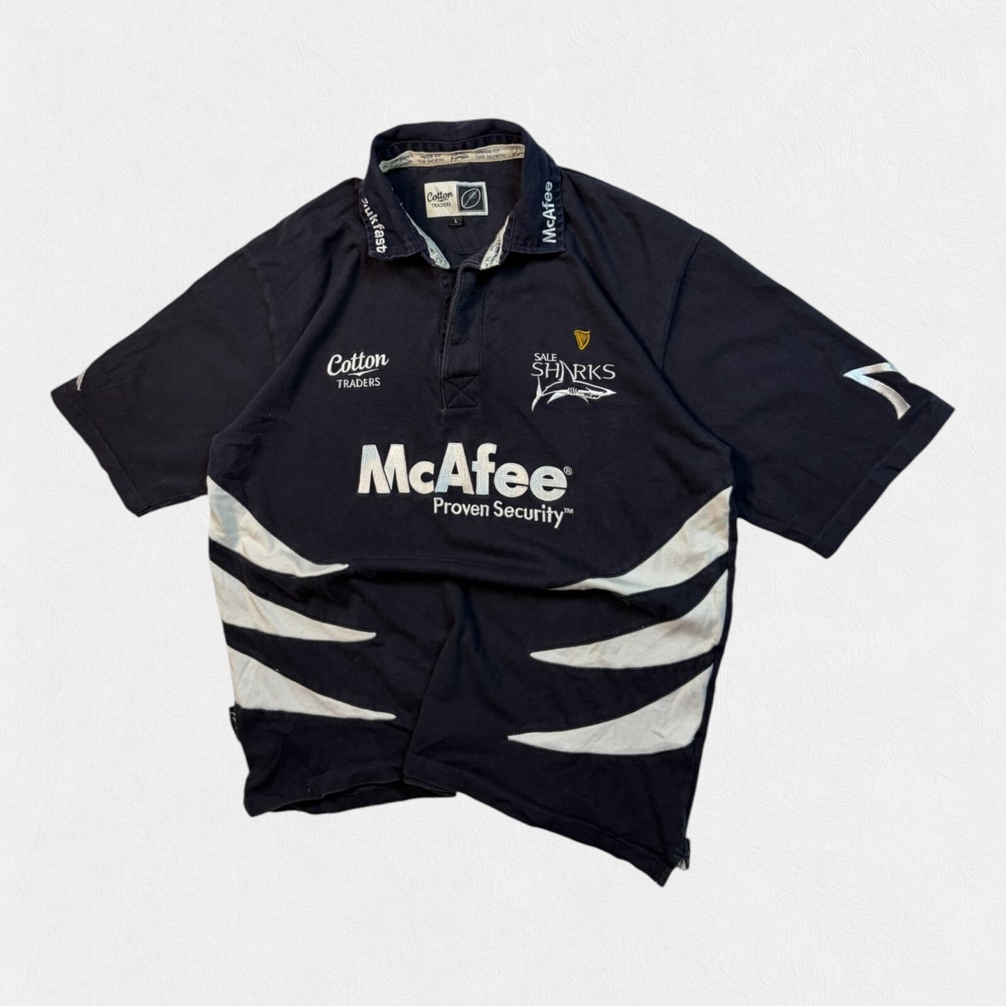 Vintage Sale Sharks 2006/07 Cotton Traders rugby union shirt (L)