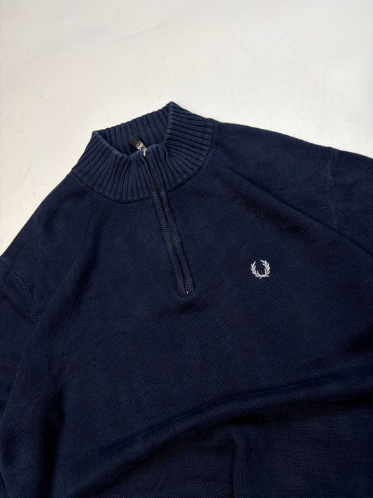Vintage Fred Perry quarter zip knit sweater (XL)