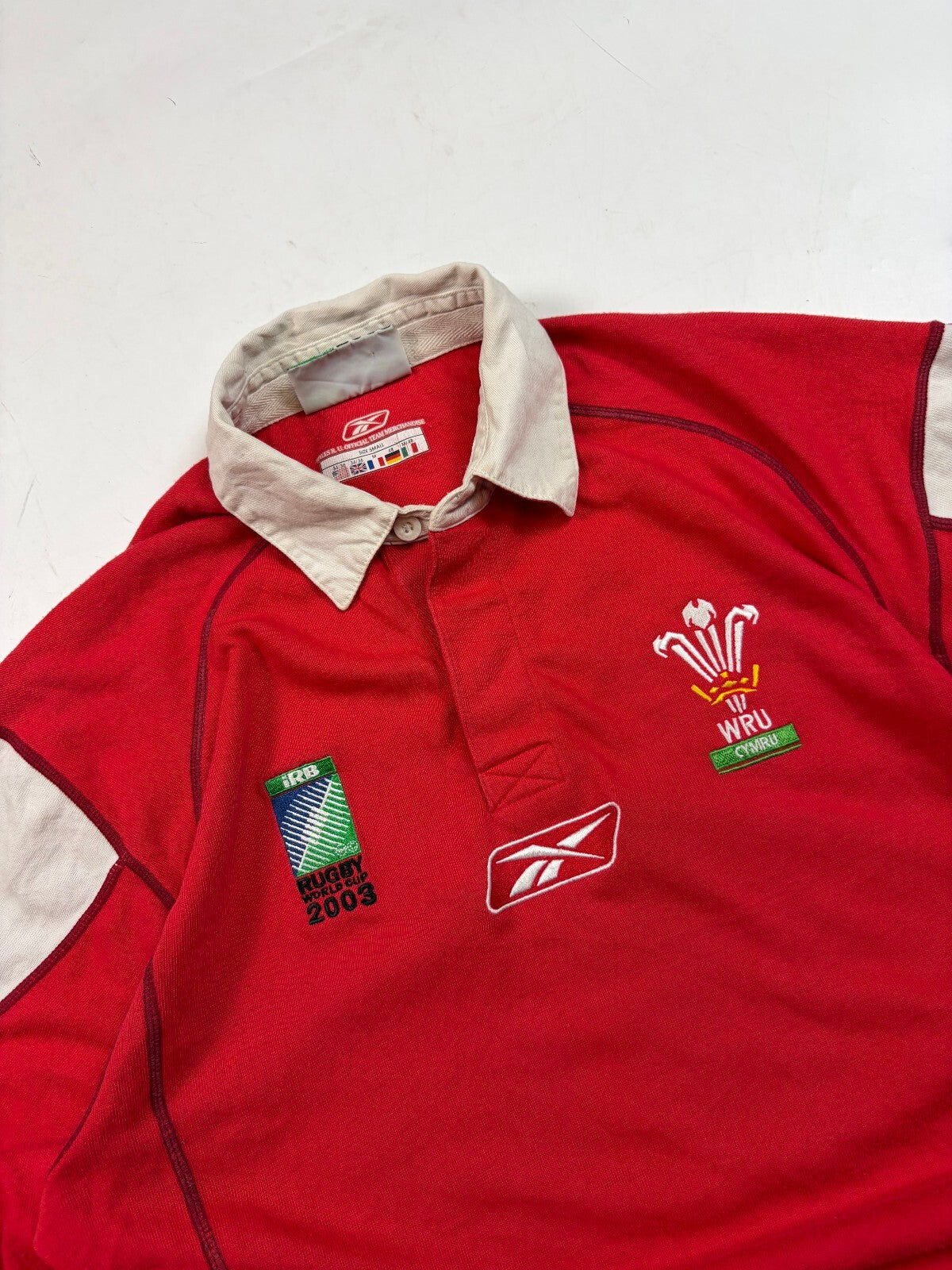 Vintage Wales 2003 world cup Reebok rugby shirt (S)