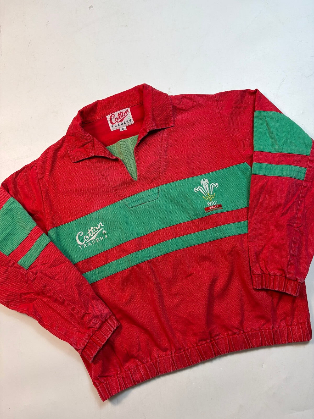 Vintage Wales 1992-95 Cotton Traders rugby drill top (M)