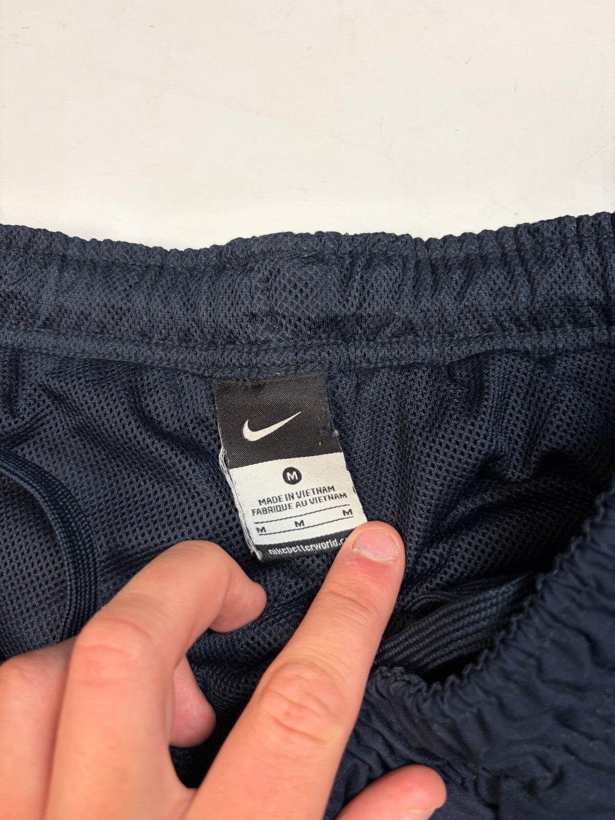 Vintage Nike spell out baggy track pants (M)