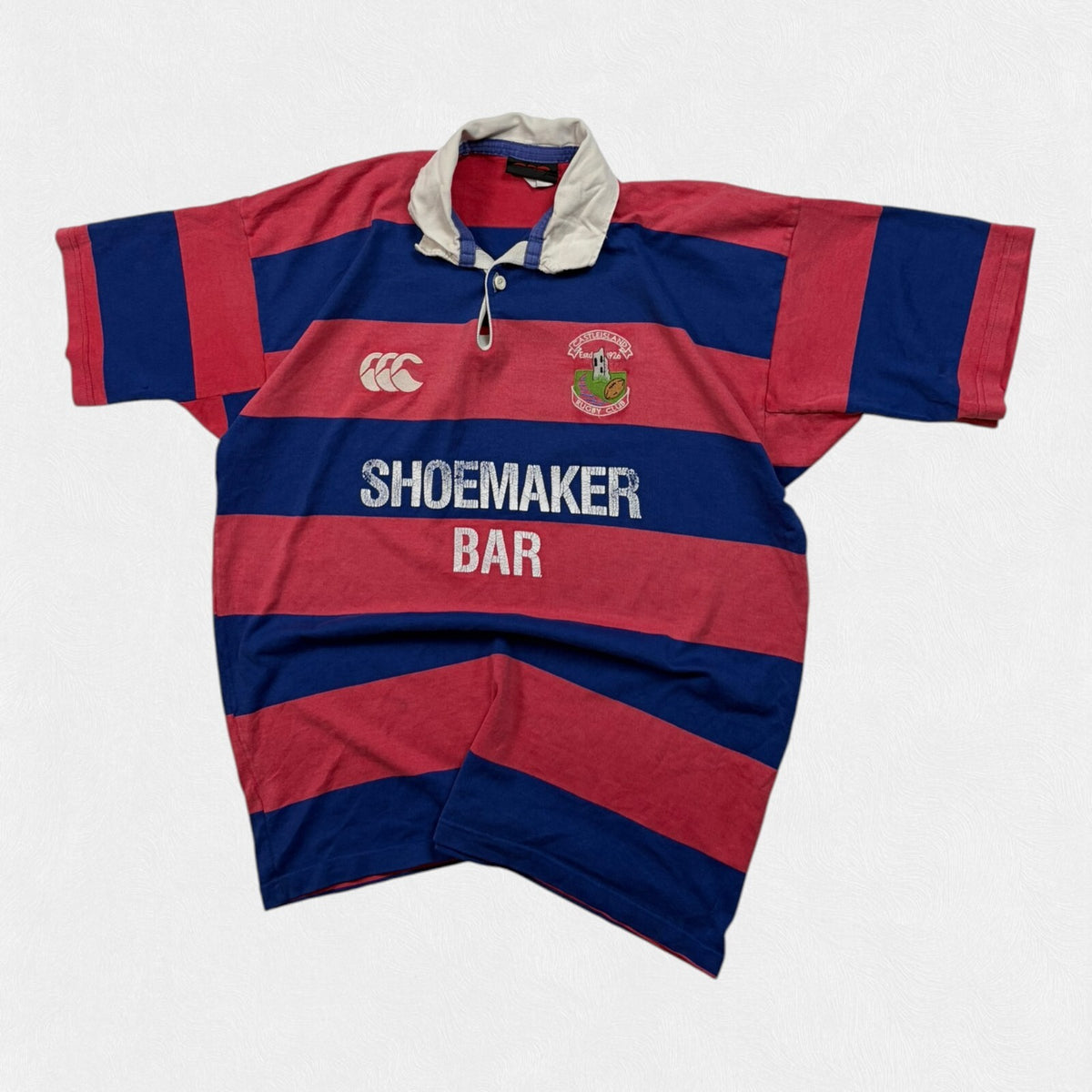 Vintage 90s Castle Island match worn Ireland Canterbury rugby union shirt (XL)