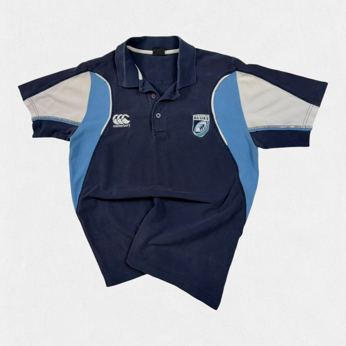 Vintage 2000s Cardiff Blues Canterbury rugby polo shirt (M)