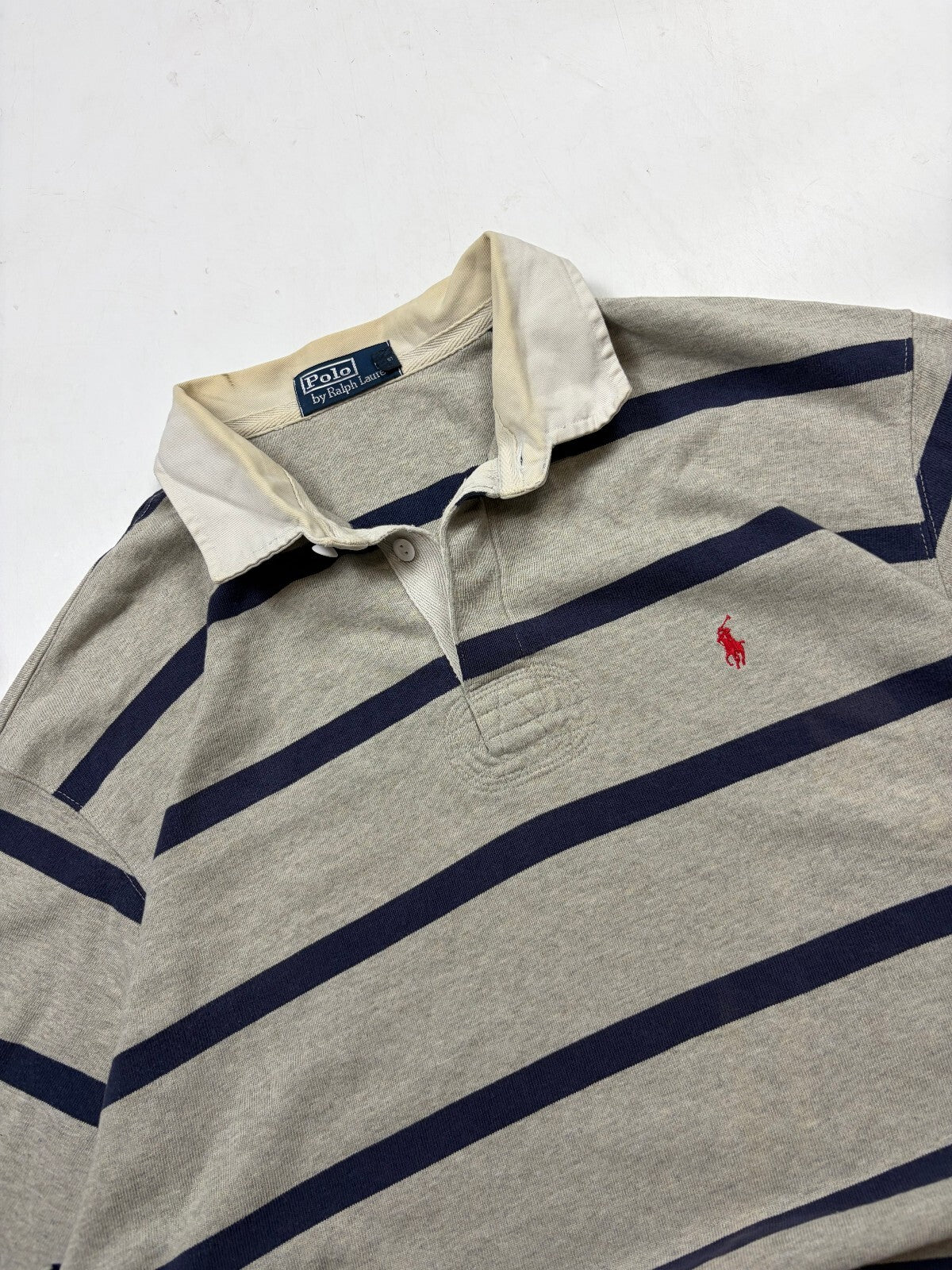 Vintage Ralph Lauren striped rugby polo shirt (XL)