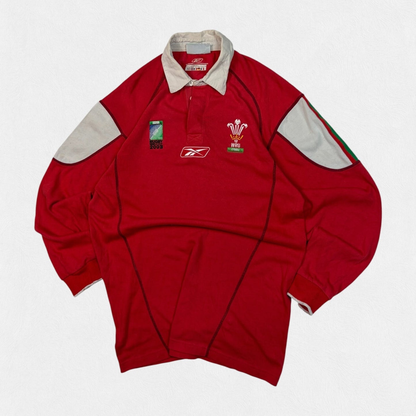 Vintage Wales 2003 world cup Reebok rugby shirt (M)