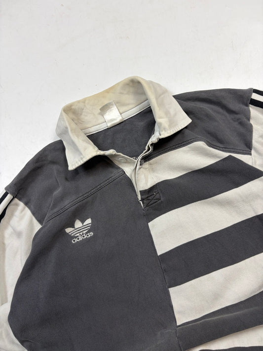 Vintage 90s adidas originals striped rugby polo (L)