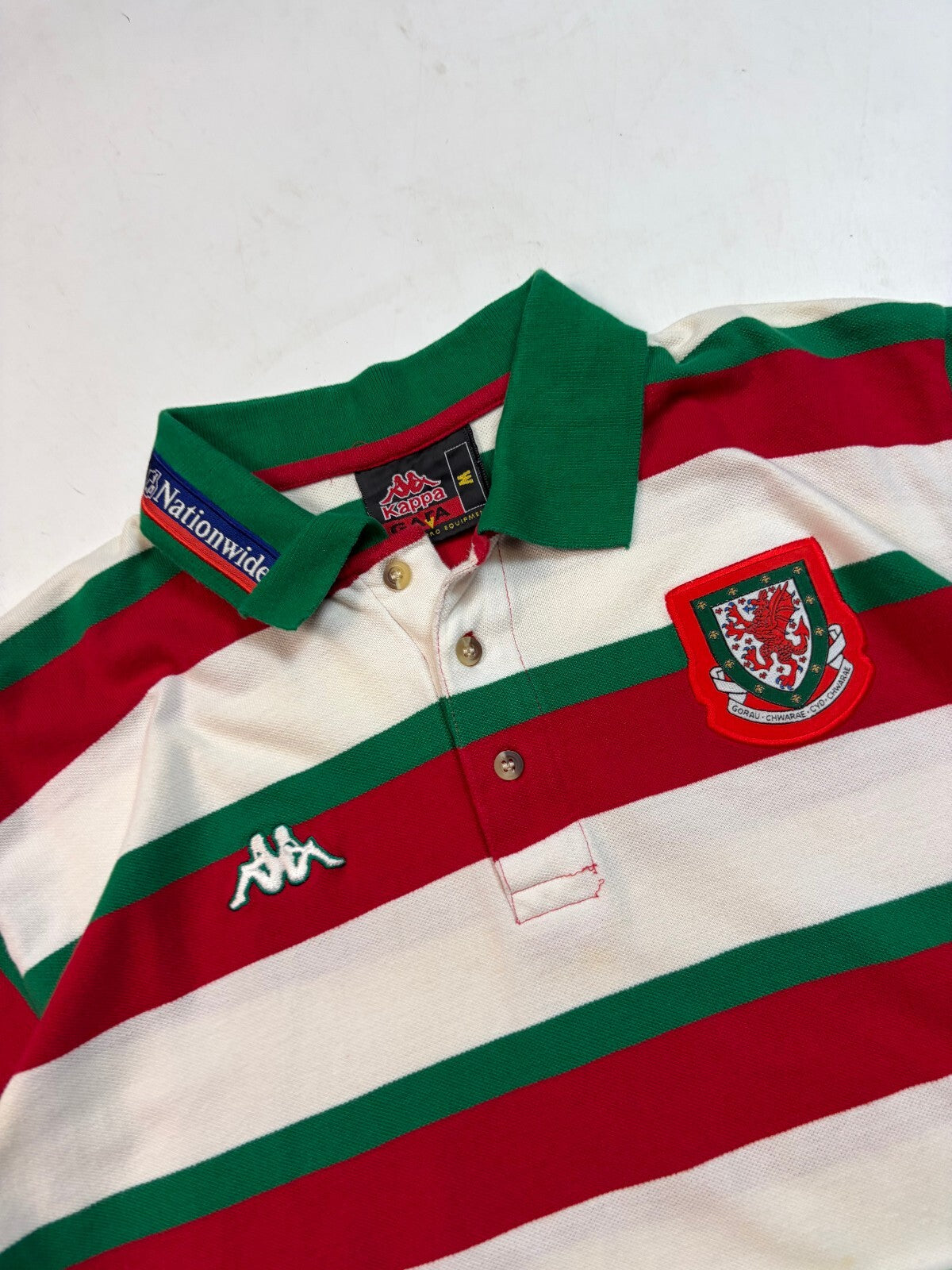 Vintage 90s Wales Kappa football polo shirt (M)