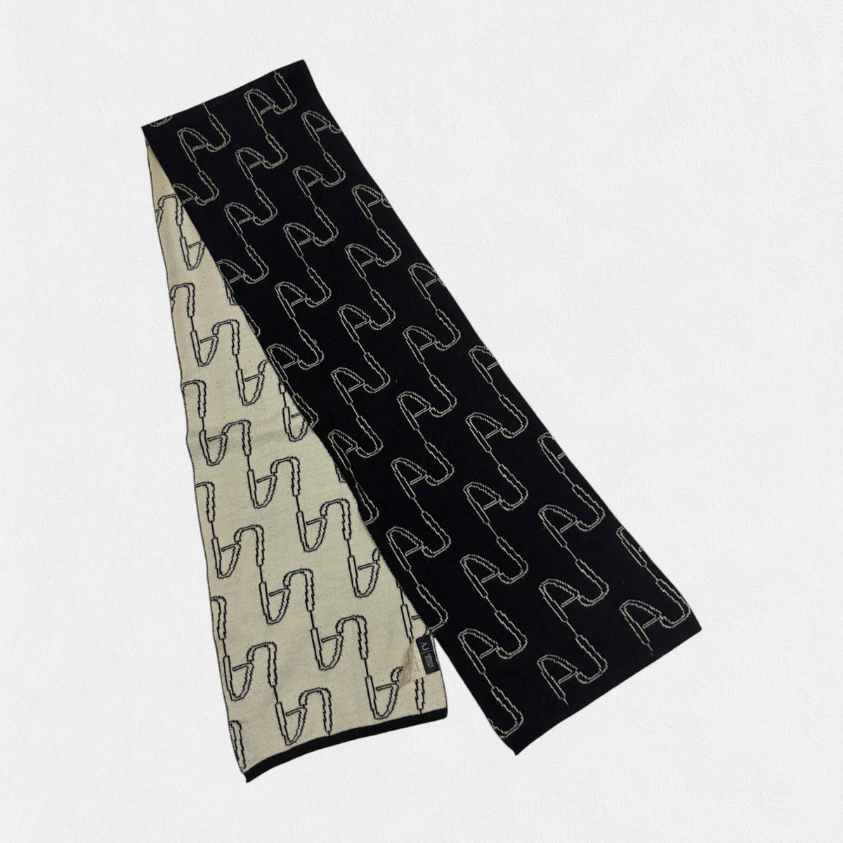 Vintage Y2K Armani Jeans wool monogram scarf