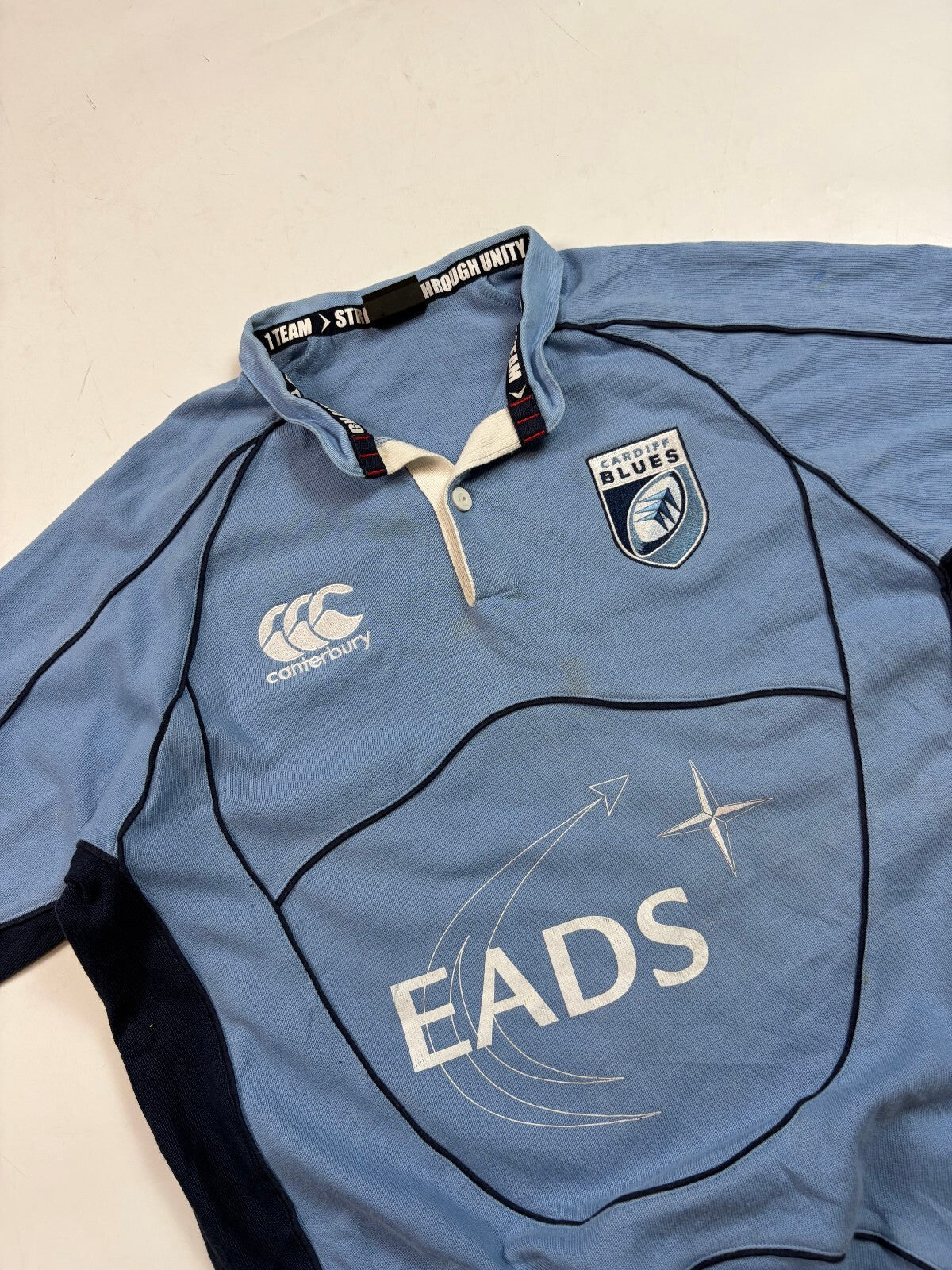Vintage Cardiff Blues 2008/09 Canterbury home rugby shirt (L)
