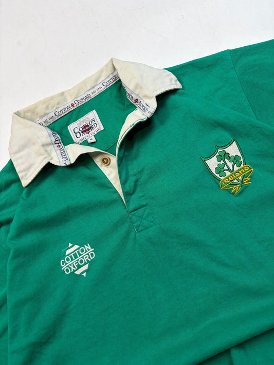Vintage 90s Ireland cotton oxford rugby shirt (M)