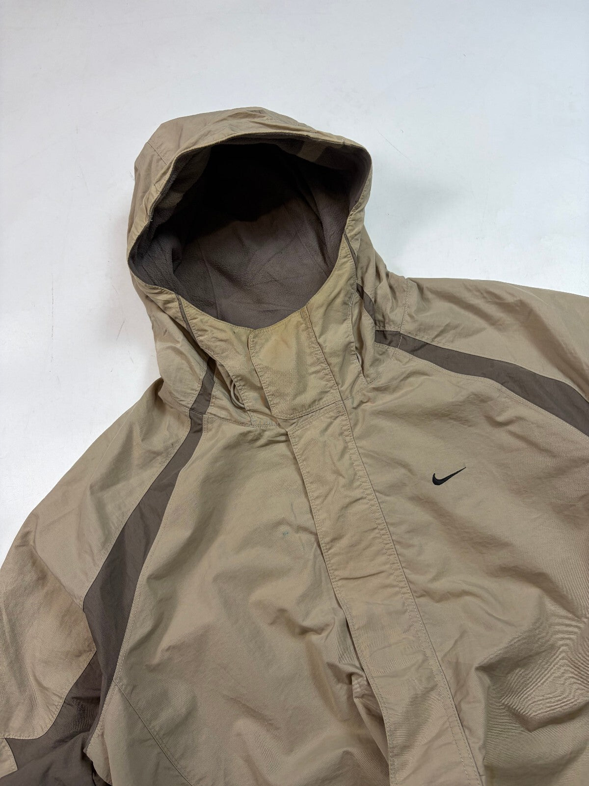 Vintage Y2K Nike reversible fleece hooded jacket (L)