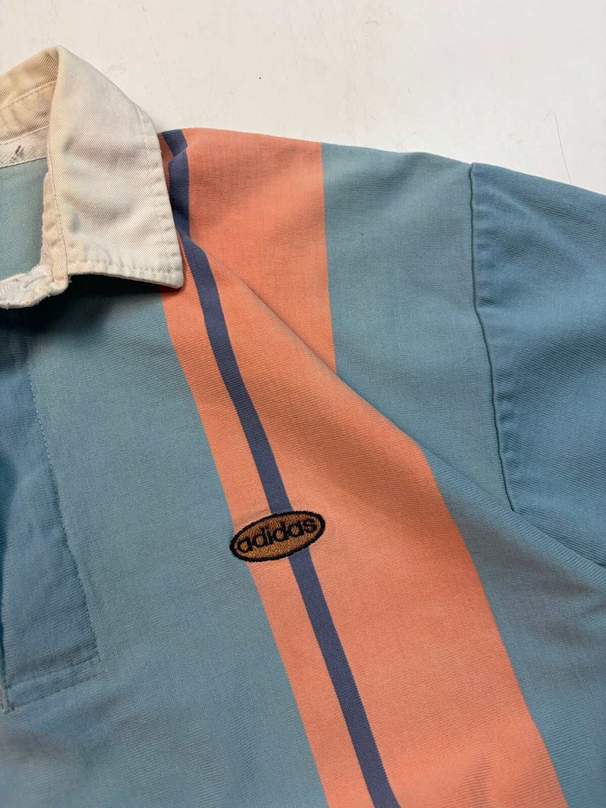 Vintage 90s adidas short sleeve rugby polo shirt (M)