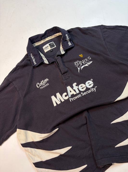 Vintage Sale Sharks 2006/07 Cotton Traders home rugby shirt (XXL)