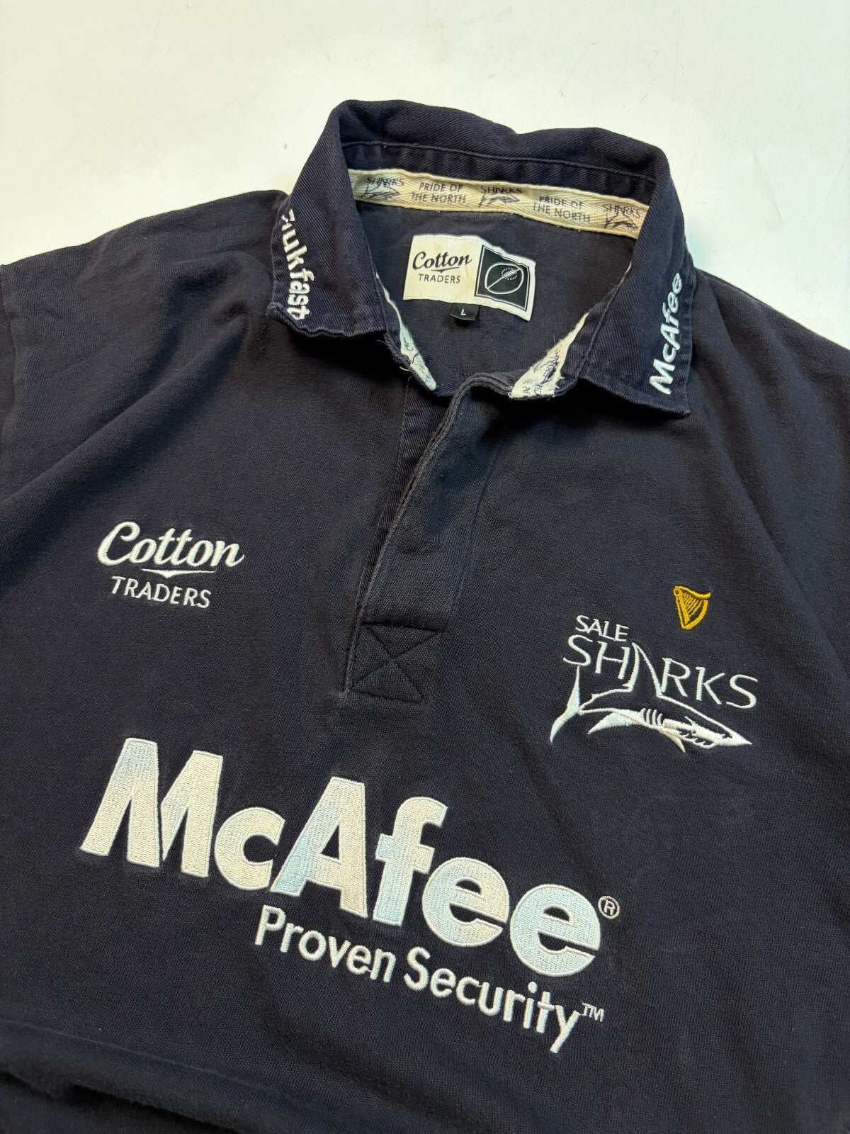 Vintage Sale Sharks 2006/07 Cotton Traders rugby union shirt (L)