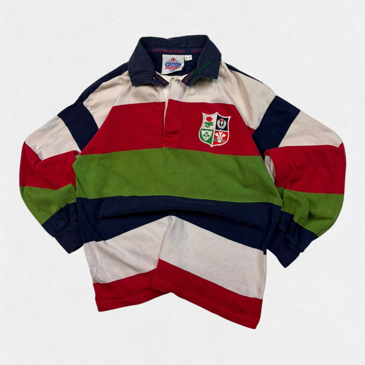 Vintage 80s British & Irish Lions Cotton Oxford supporters rugby shirt (S)