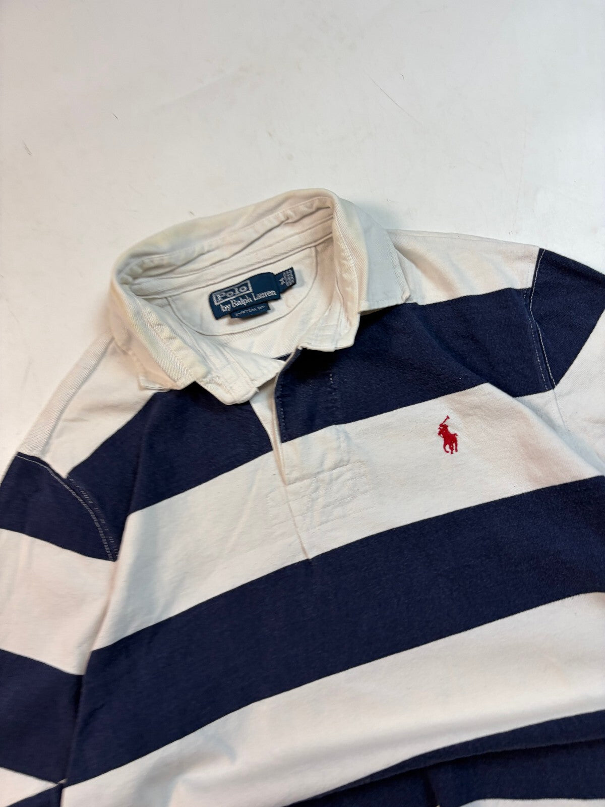 Vintage Ralph Lauren striped rugby polo shirt (M)