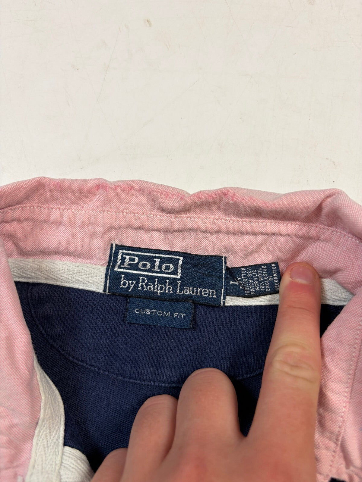 Vintage Ralph Lauren striped rugby polo shirt (L)