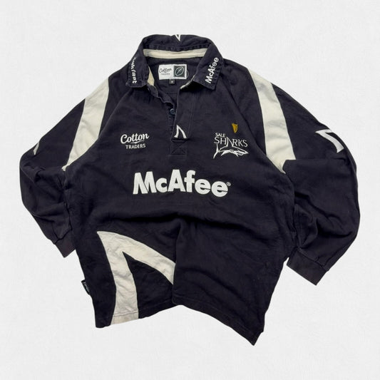 Vintage Sale Sharks 2008/09 Cotton Traders rugby union shirt (M)