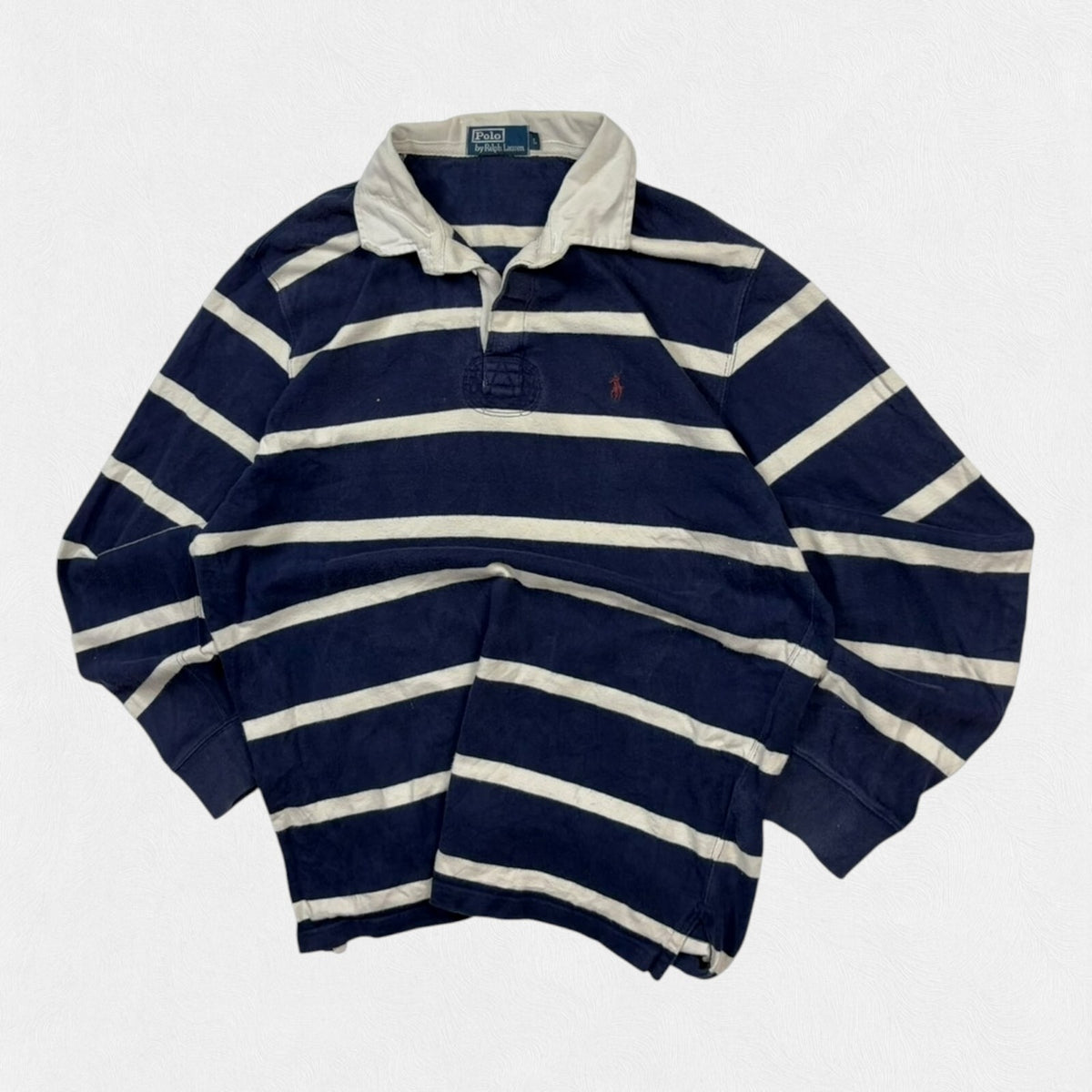 Vintage 90s Ralph Lauren striped rugby polo shirt (L)