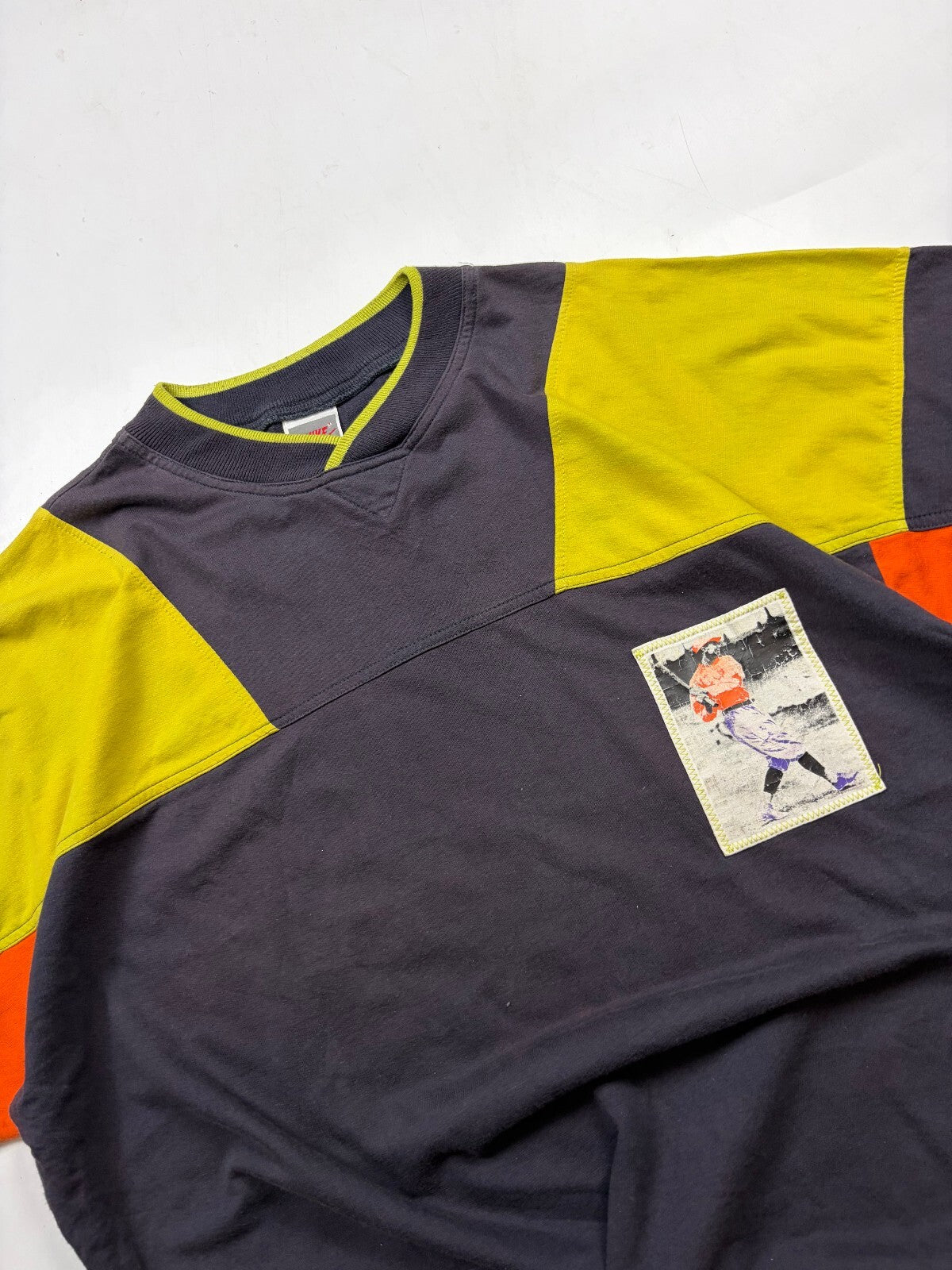 Vintage 80s Nike short sleeve colour block sweatshirt (XL)