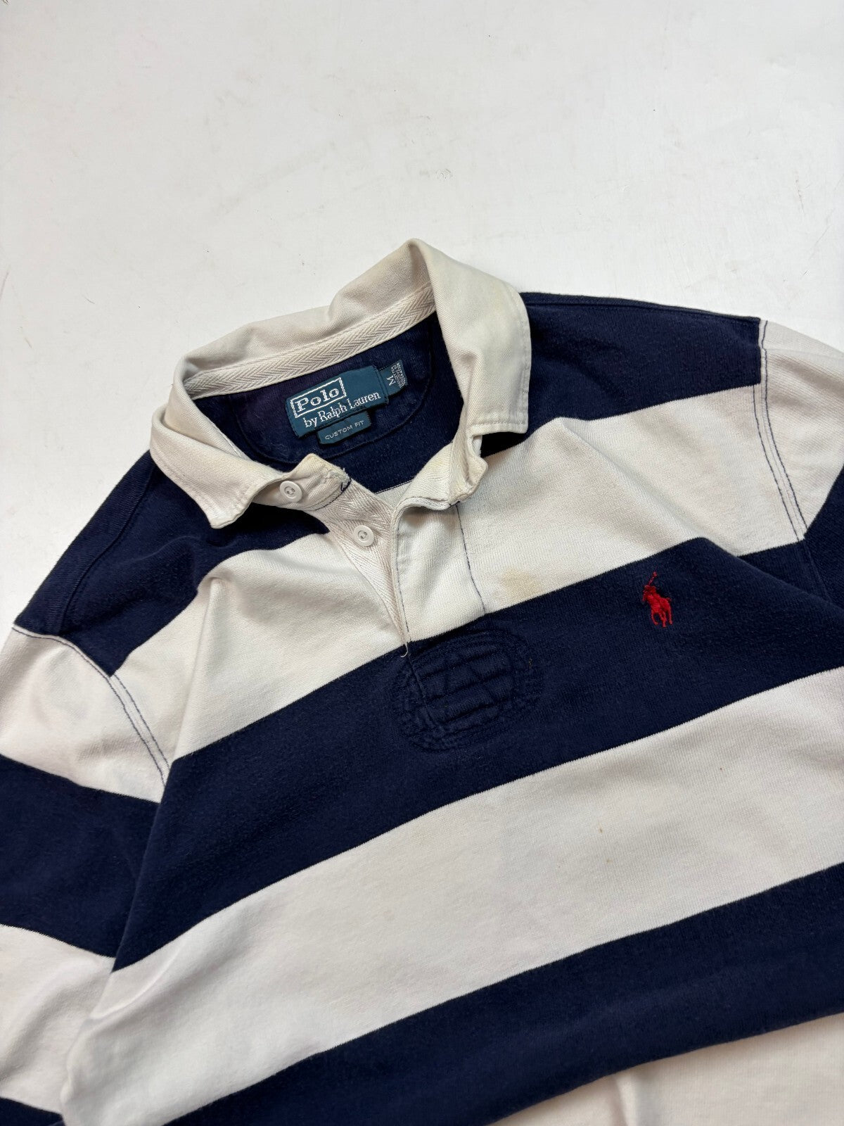 Vintage Ralph Lauren striped rugby polo shirt (M)
