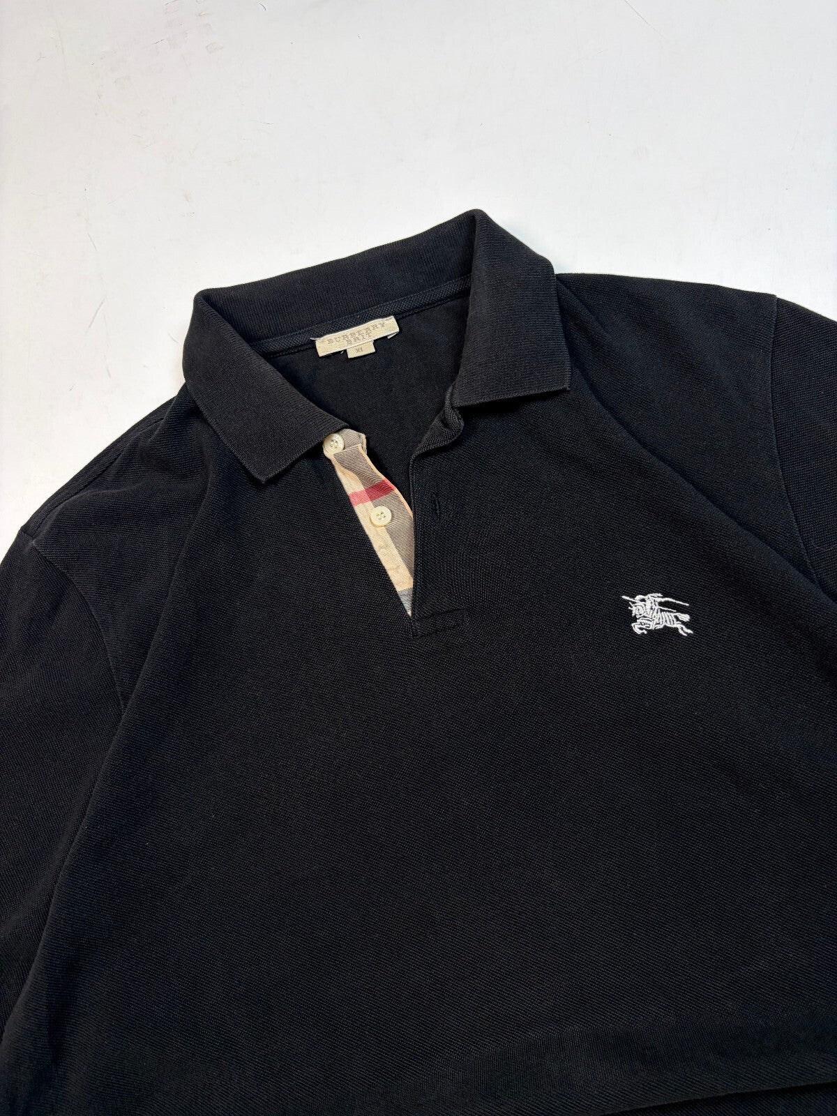 Vintage Burberry Brit long sleeve polo shirt (XL)