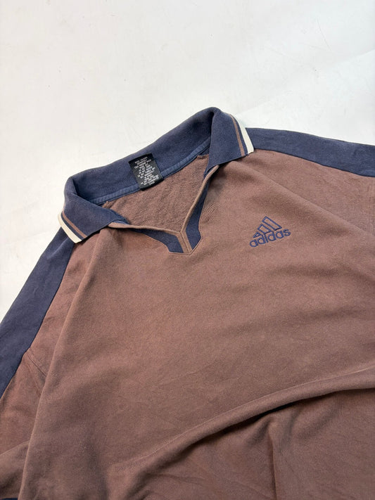 Vintage Y2K Adidas collared sweatshirt (XXL)