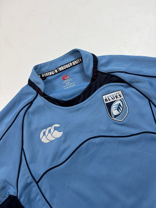 Vintage Cardiff Blues 2008/09 Canterbury home rugby shirt (L)