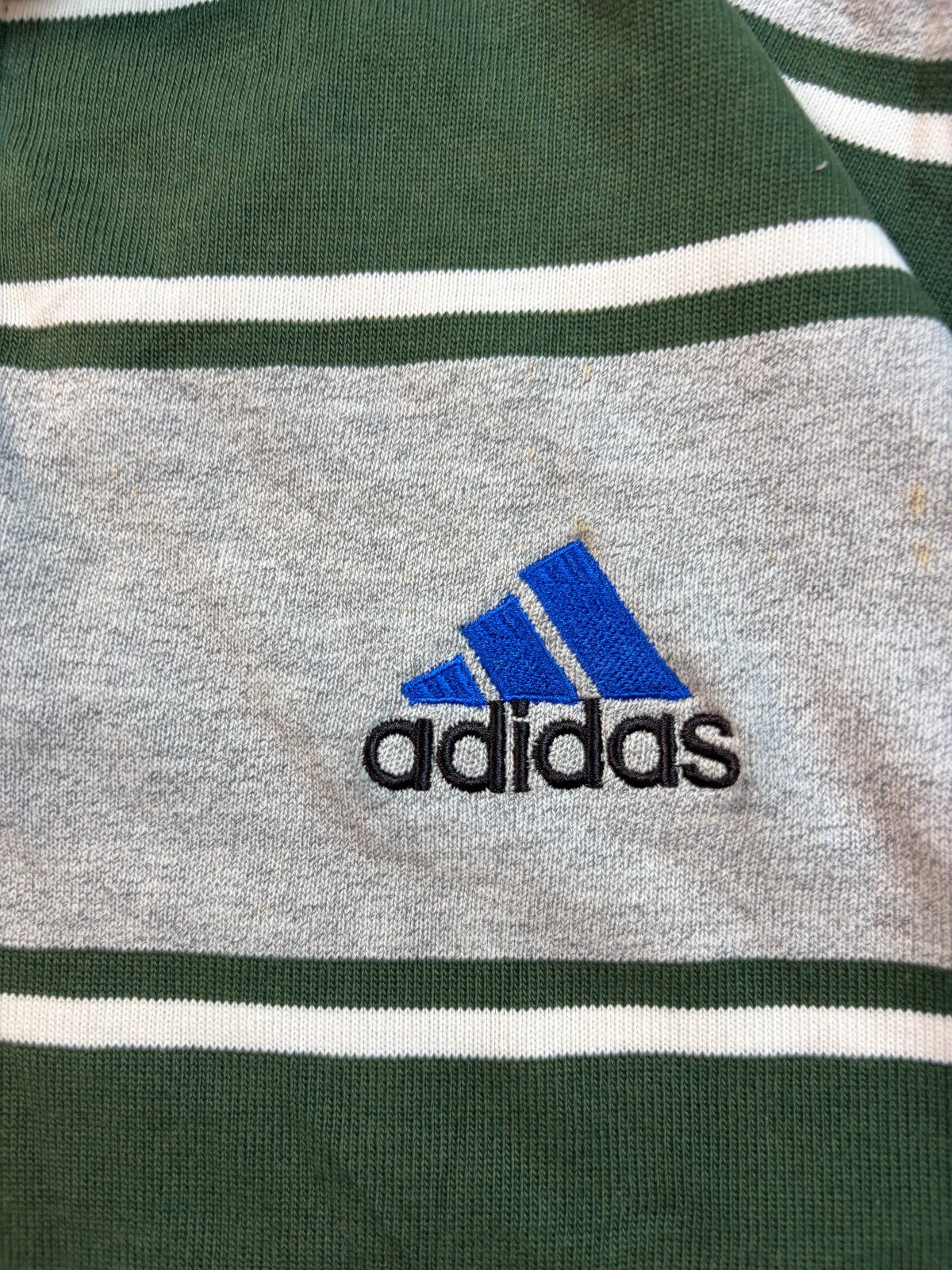Vintage 90s adidas striped rugby polo shirt (M)