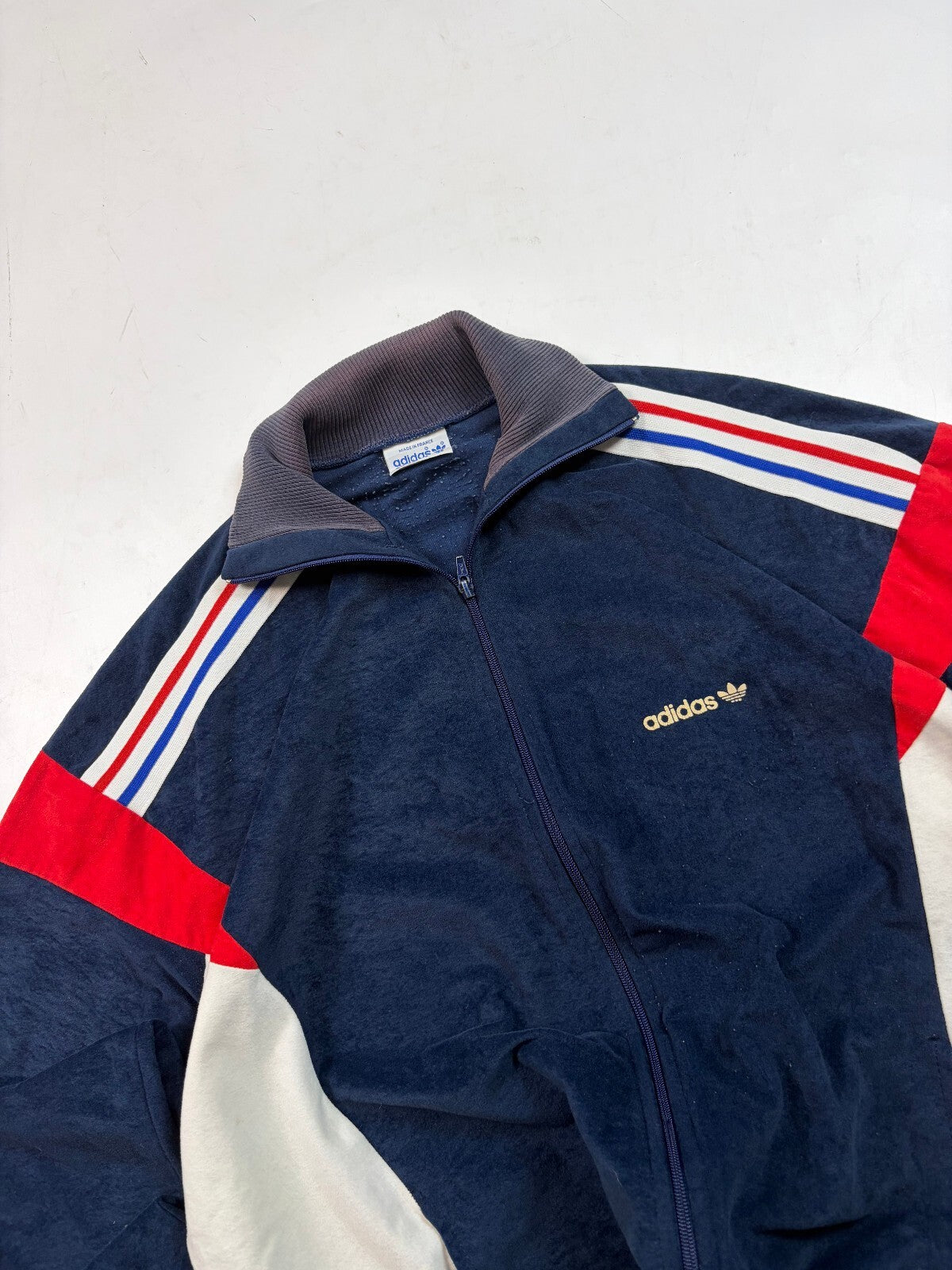 Vintage 80s adidas originals ventex velour track top (L)