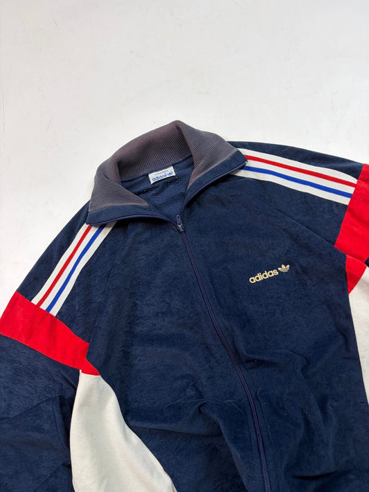 Vintage 80s adidas originals ventex velour track top (L)