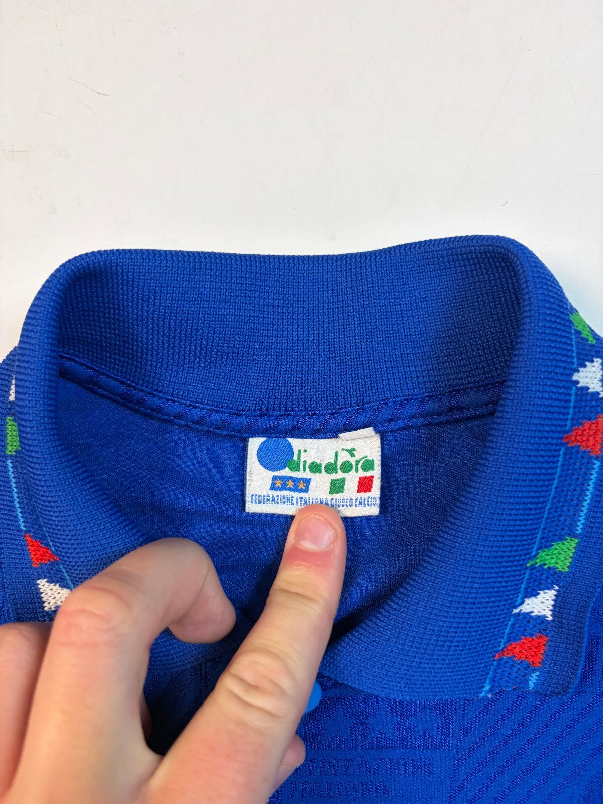 Vintage 90s Italy 1994 Diadora football shirt (S)