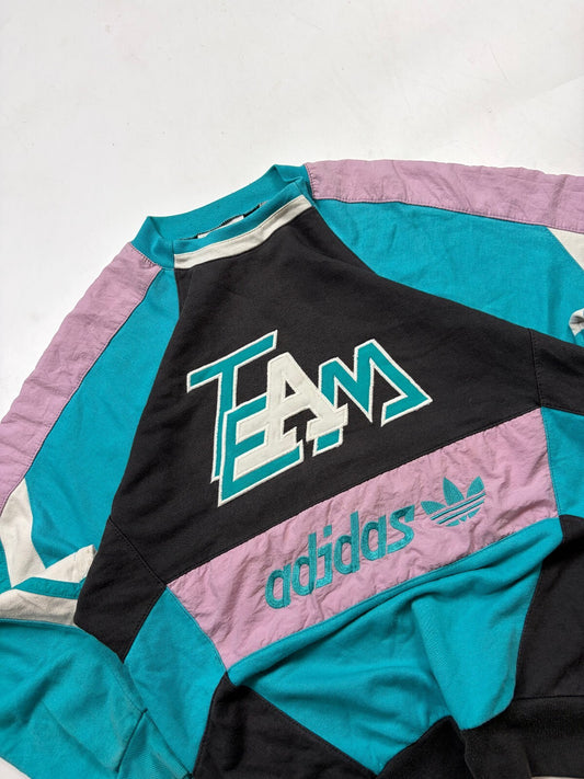 Vintage 80s Adidas originals team colour block sweatshirt (M)