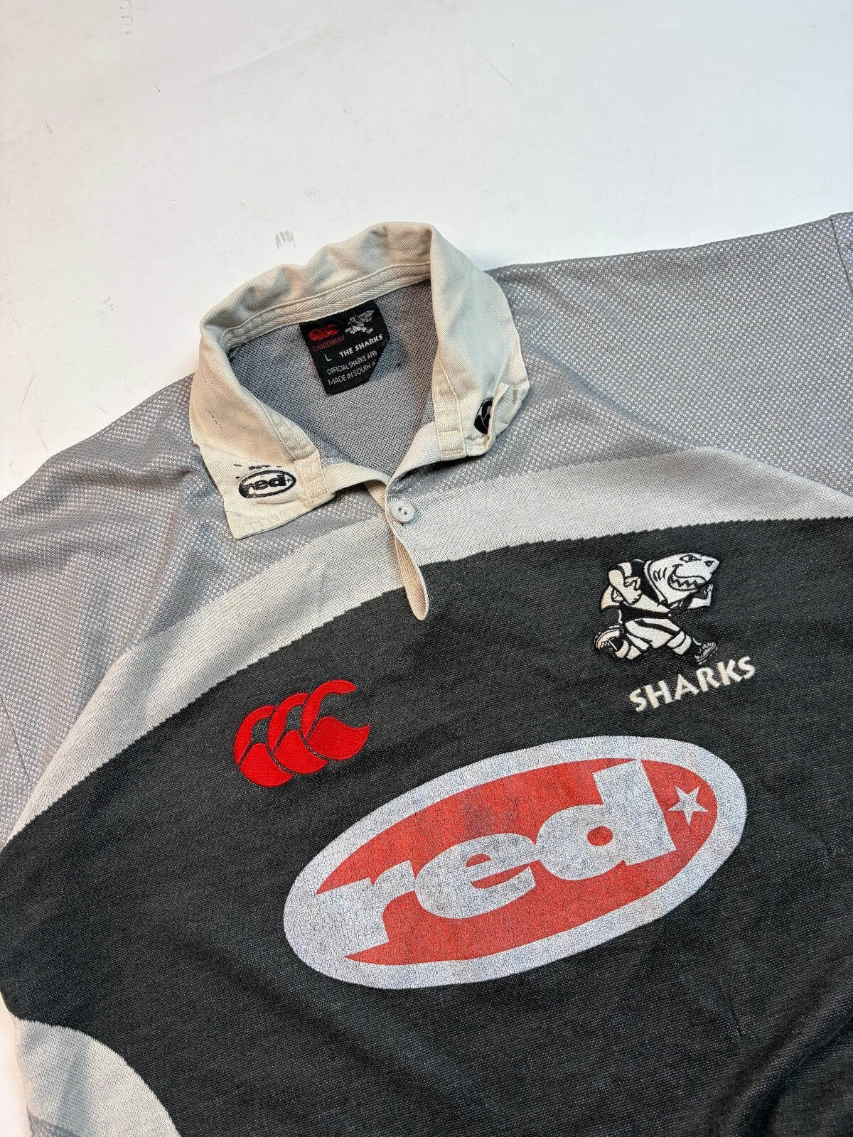 Vintage Natal Sharks 2001-03 Canterbury techtex rugby shirt (L)
