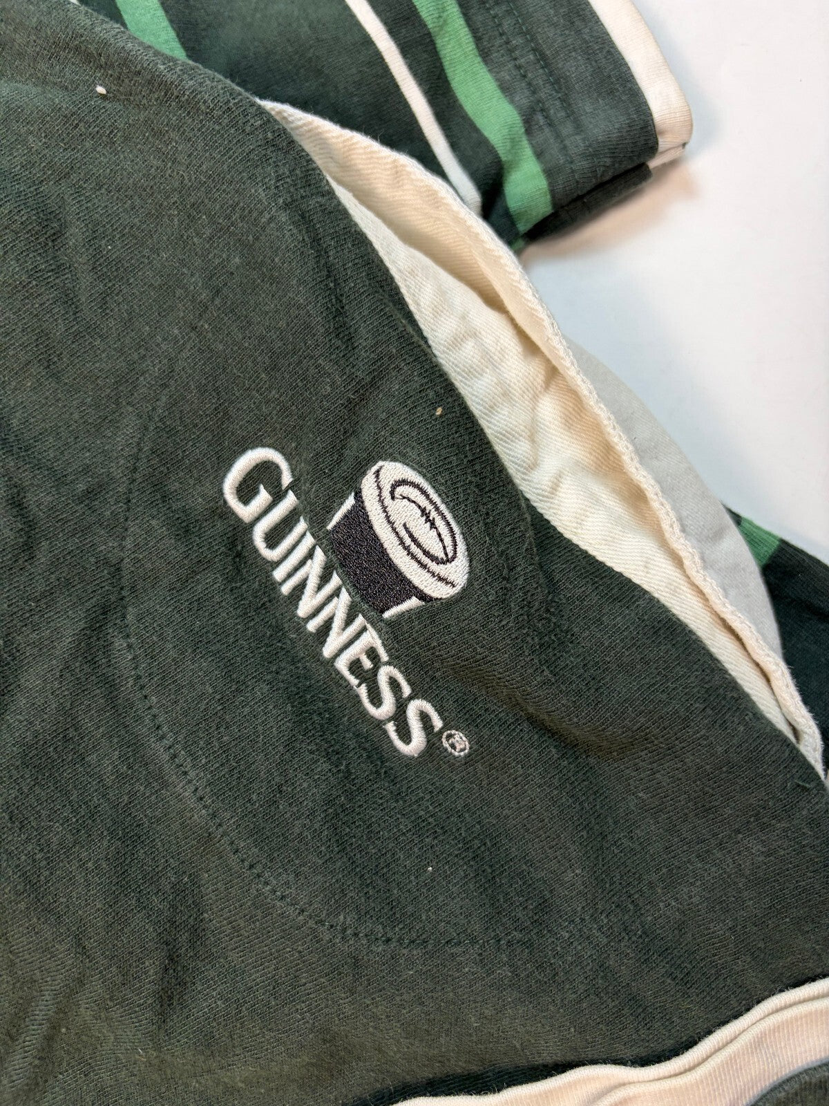 Vintage Guinness beer striped rugby polo shirt (M)