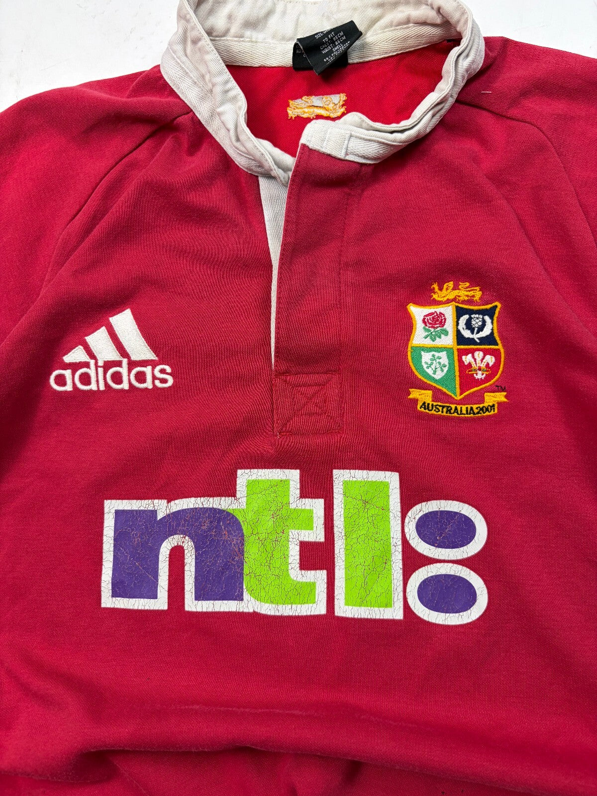 Vintage British & Irish Lions 2001 tour Adidas rugby shirt (M)