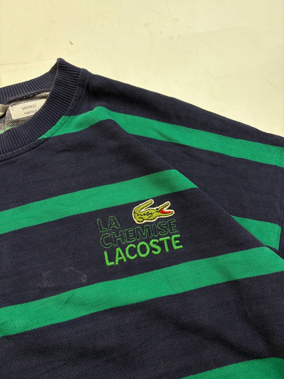 Vintage 80s Lacoste la chemise striped sweatshirt (L)