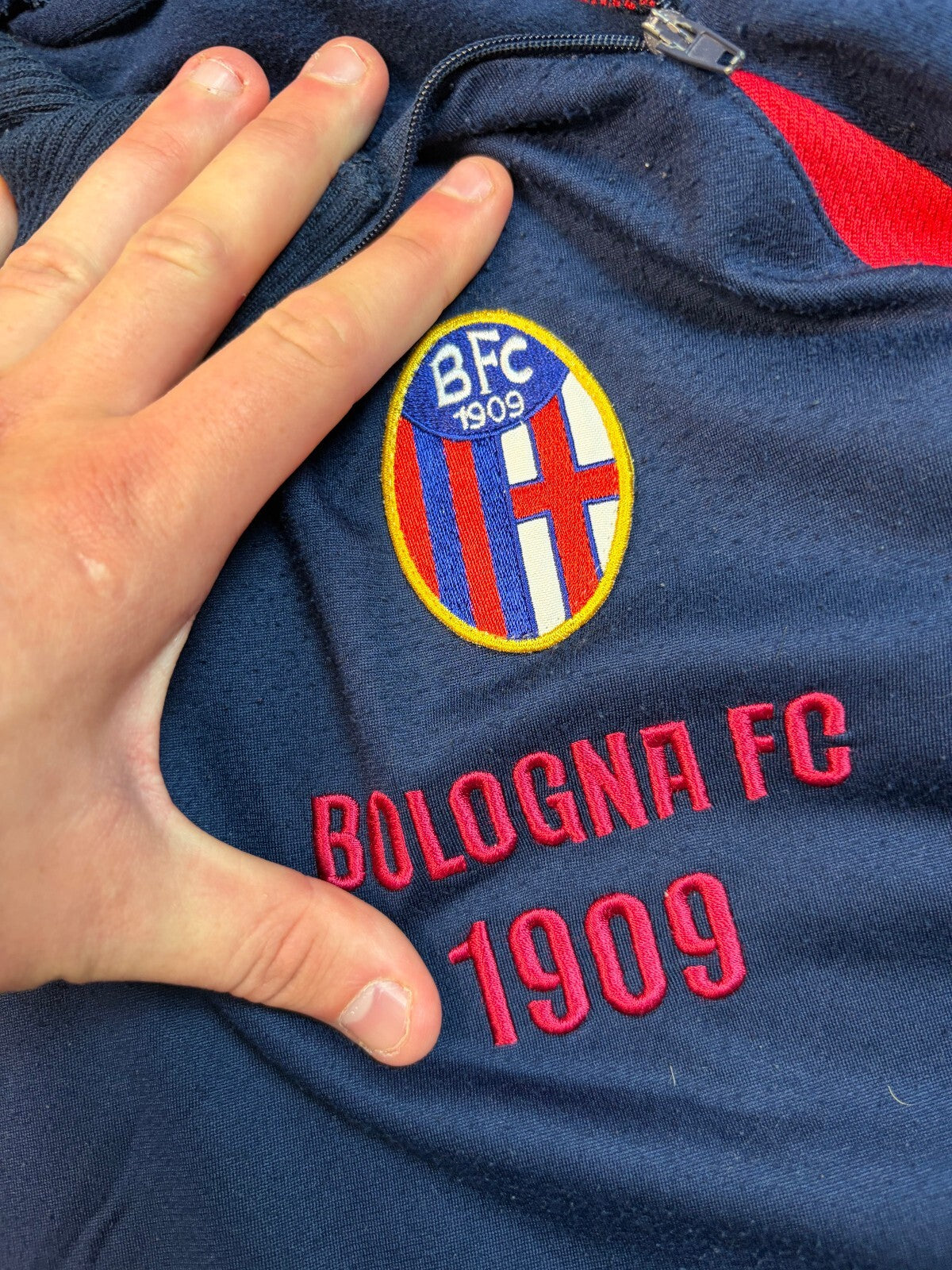 Vintage Bologna 2009/10 Macron football sweatshirt (XL)