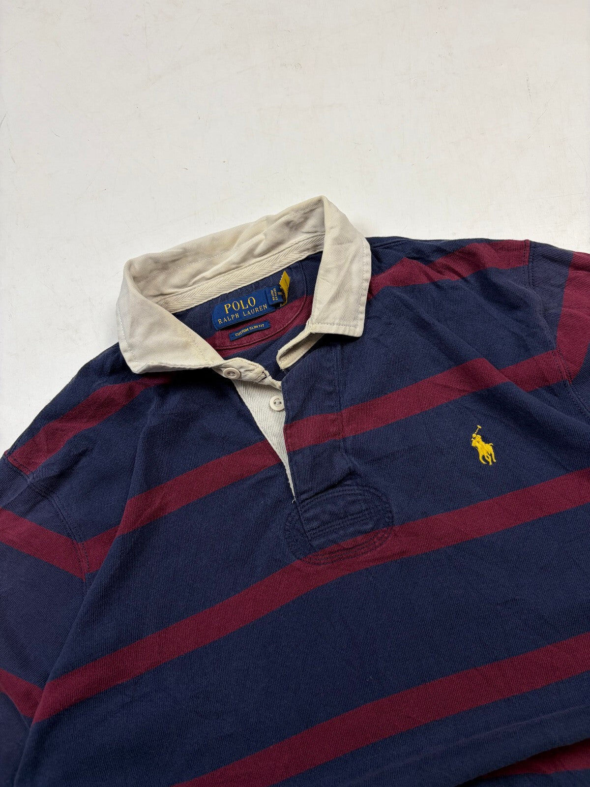 Vintage Y2K Ralph Lauren striped rugby polo shirt (L)