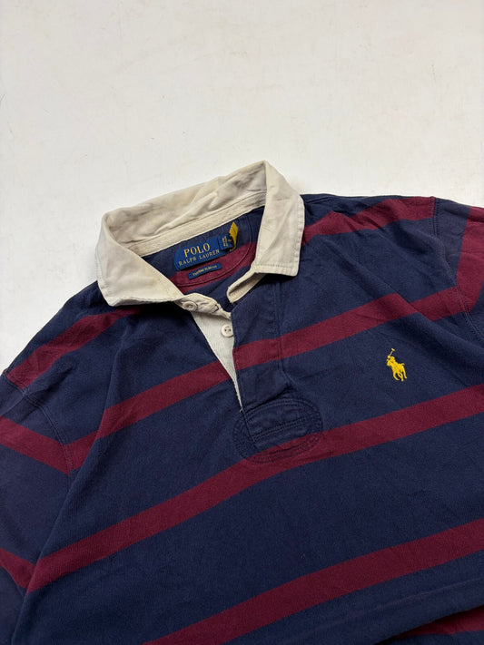 Vintage Y2K Ralph Lauren striped rugby polo shirt (L)