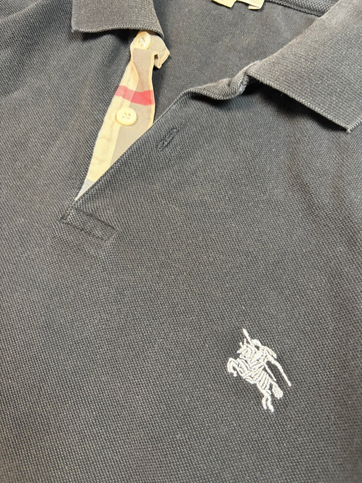 Vintage Burberry Brit long sleeve polo shirt (XL)