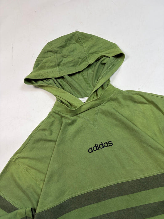 Vintage 90s adidas originals striped hoodie (XL)