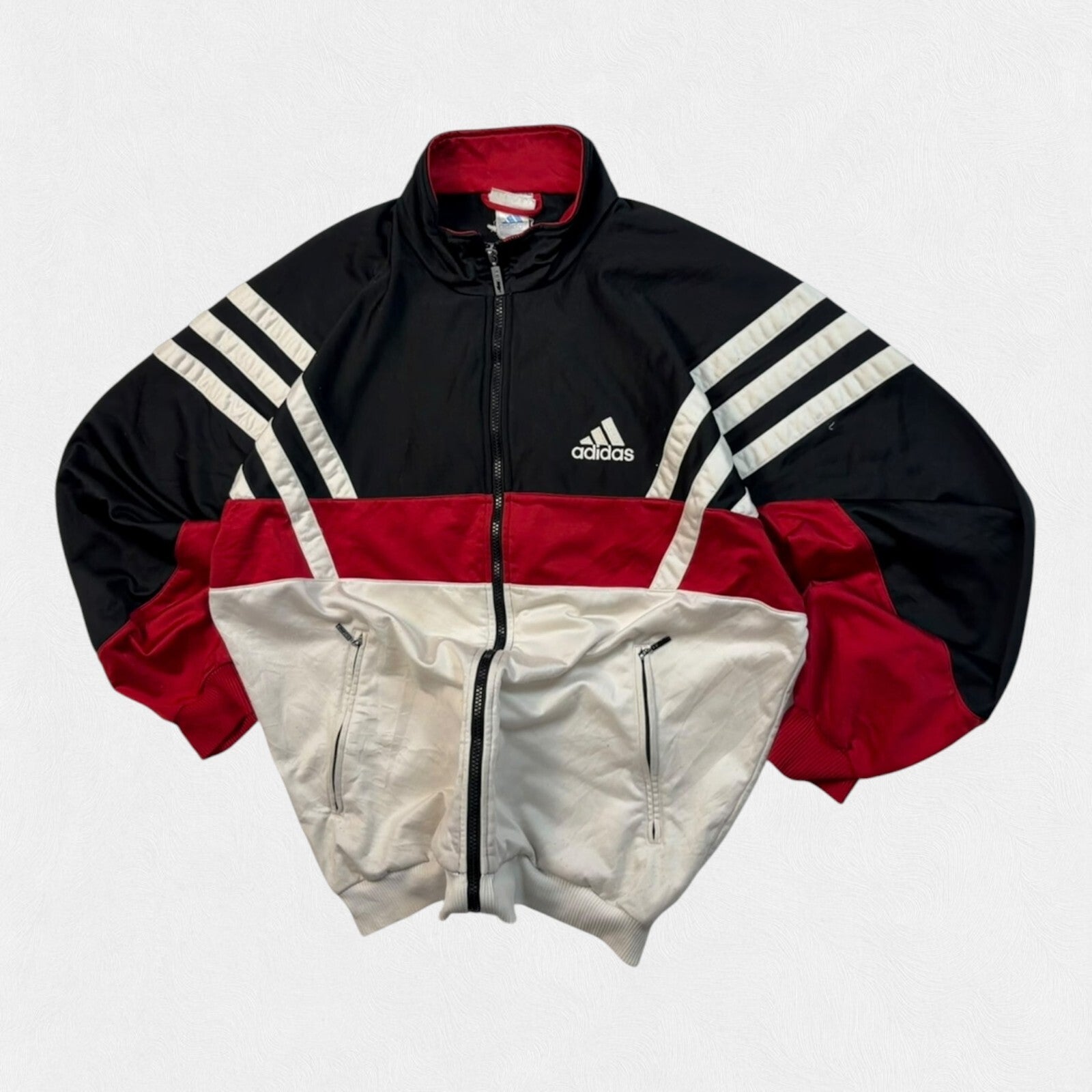Vintage 90s Adidas colour block track jacket (L)